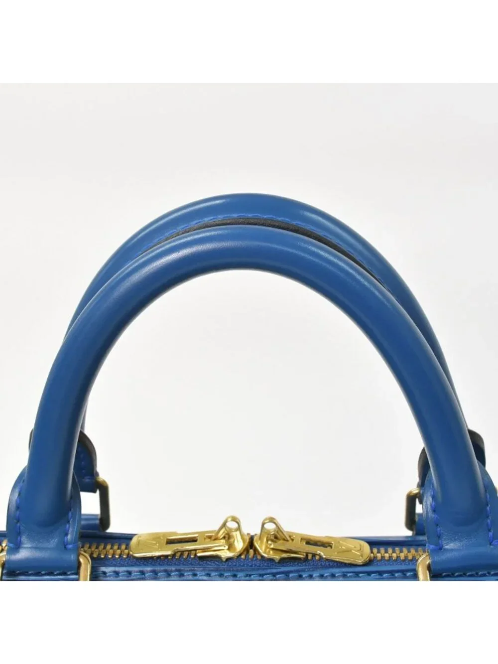 Louis Vuitton Epi Keepall 55 Boston Bag Leather Blue Logo